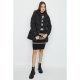 Black Luxe Heeded 3/4 Length Puffer Jacket