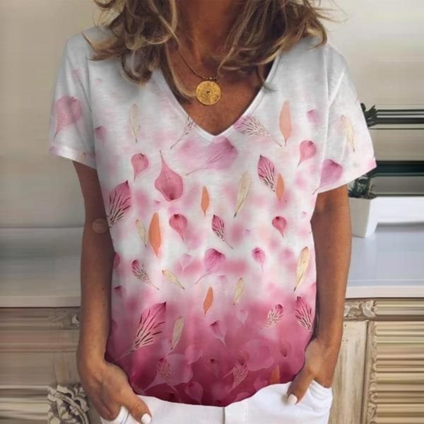 Sweet Pink Print Short Sleeve Top