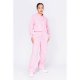 Pink Light Pintuck Hoodie And Wide Leg Joggers Set