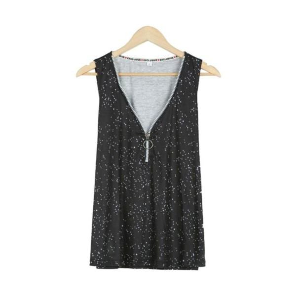 Cool Print V-Neck Sleeveless Top