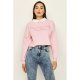 Pop Pink La Vie Est Belle Contrast Collar Sweat