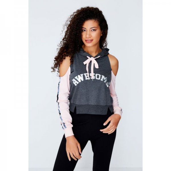 Charcoal Awesome Cold Shoulder Hoodie