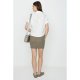 Khaki Textured Rib Mini Skirt