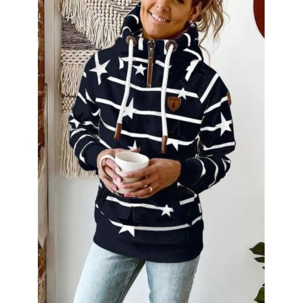 Chic Long Sleeve Print Sweatshirt