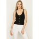 Black Button Detail Knit Vest