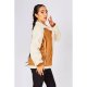 Camel Faux Suede Aviator Jacket