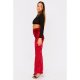 Red Crushed Velvet High Waisted Flares