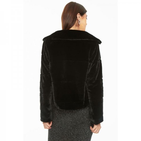 Black Teddy Fur Wide Pelt Jacket