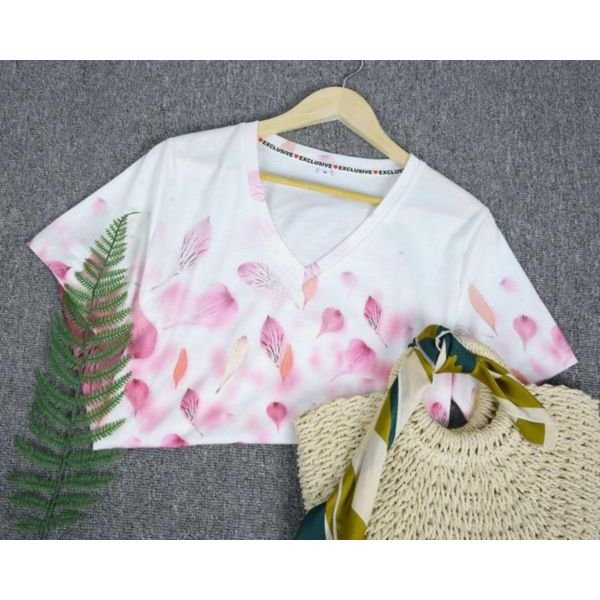 Sweet Pink Print Short Sleeve Top