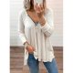 Chic Zipper V-Neck Long Sleeve Long Tee