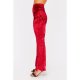 Red Crushed Velvet High Waisted Flares